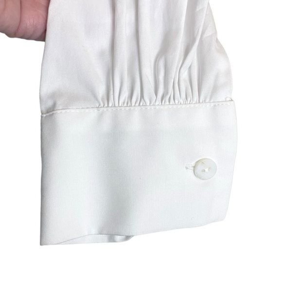 Petersyn Monroe Blouse Plaid Tartan Panel Tie Back Blouse White Yellow S - Picture 13 of 16